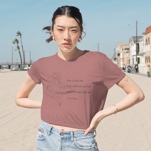 Sylvia Plath Poem Cropped T Shirt Short Sleeve